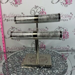 Two-Tier Silver Jewelry T-Bar Display Stand